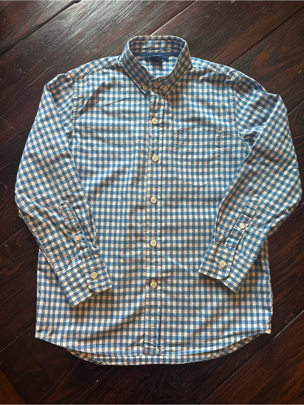 GAP Blue & White Gingham Button-Down Shirt